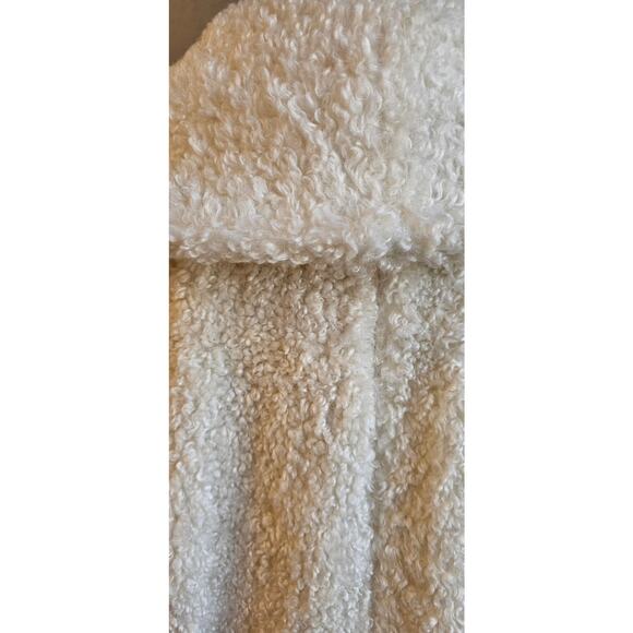 Scoop Cozy White Teddy Bear Coat‎ Shawl Collar Women Size L Fuzzy Furry - Picture 6 of 8